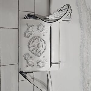 Patricia Nash White Crossbody Bag with Embroidery